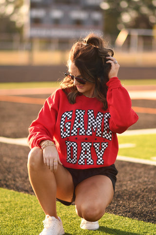 Red Game Day Checkered Sweatshirts