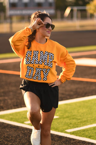 Gold Game Day Checkered Sweatshirts