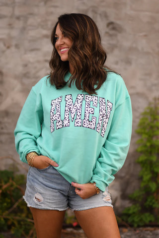 Dalmatian Amen Turquoise Sweatshirt